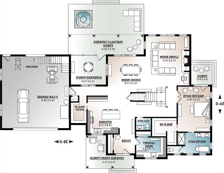 1st Floor Plan image of Midwest 2 House Plan