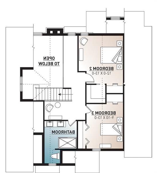 2nd Level Floor Plan image of The Touchstone 3 House Plan