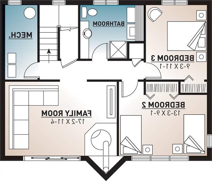 Basement image of The Skybridge 3 House Plan