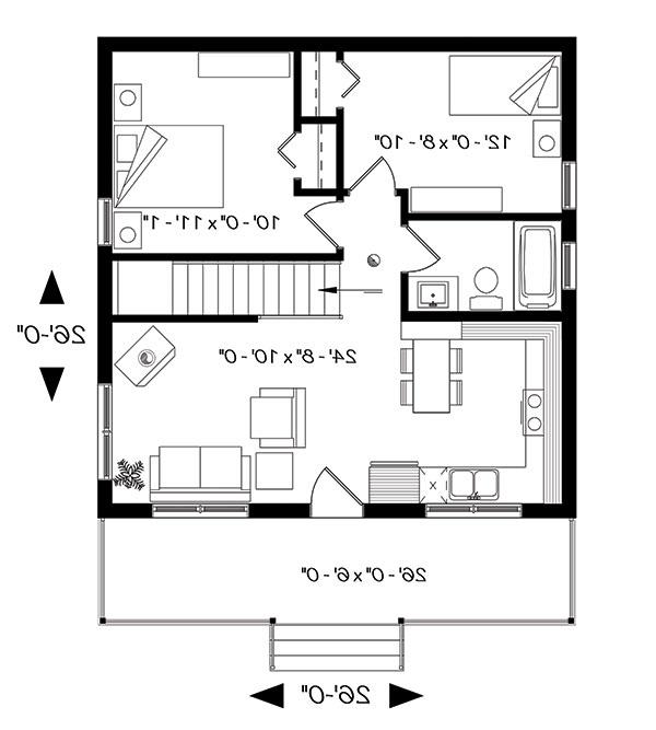 First floor image of Great Escape 3 House Plan