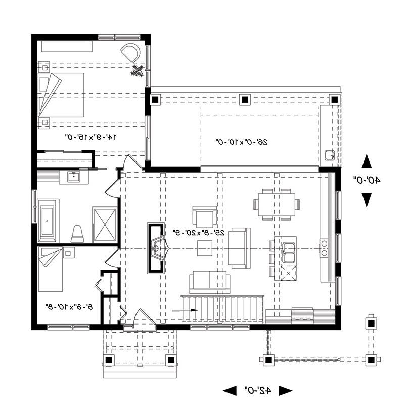 First floor image of Olympe House Plan