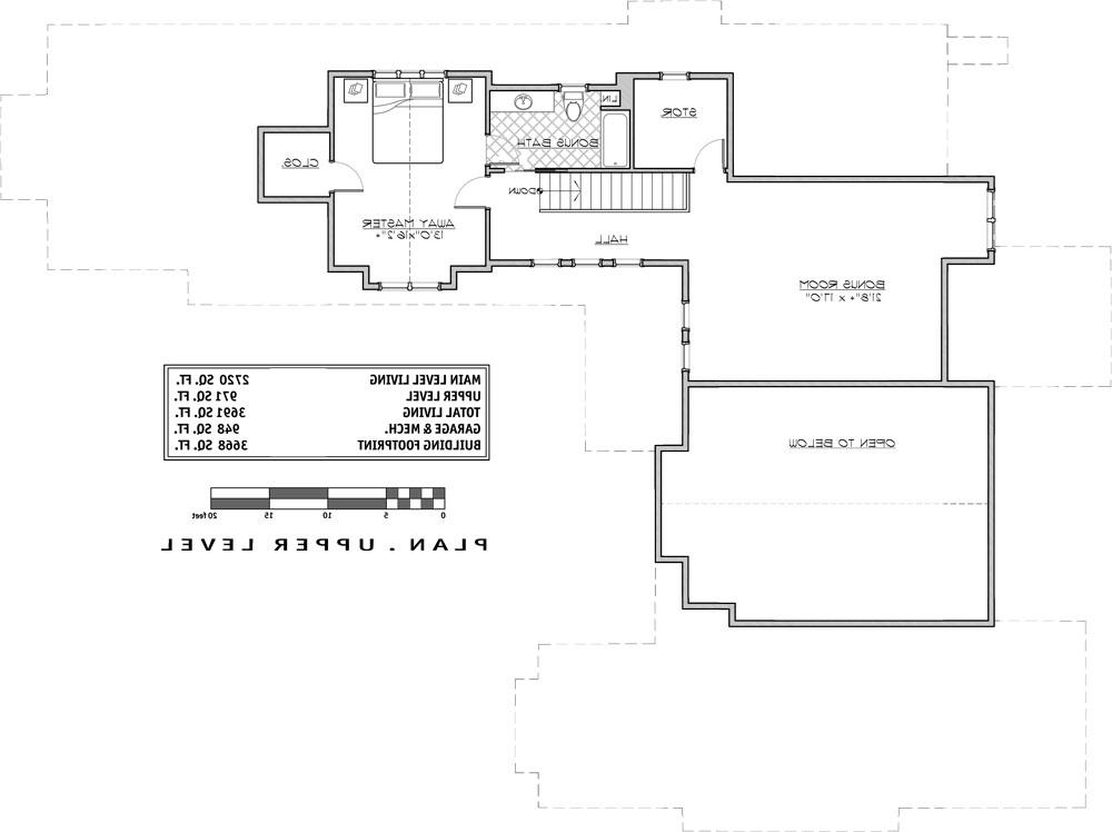 2nd Floor Plan image of Mountain Craftsman House Plan