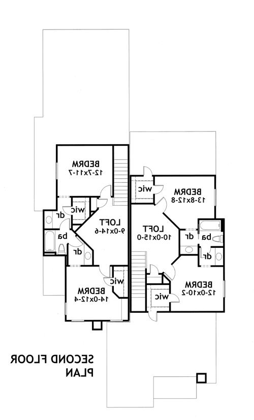 Second Floor Plan image of Due Volte Casa House Plan