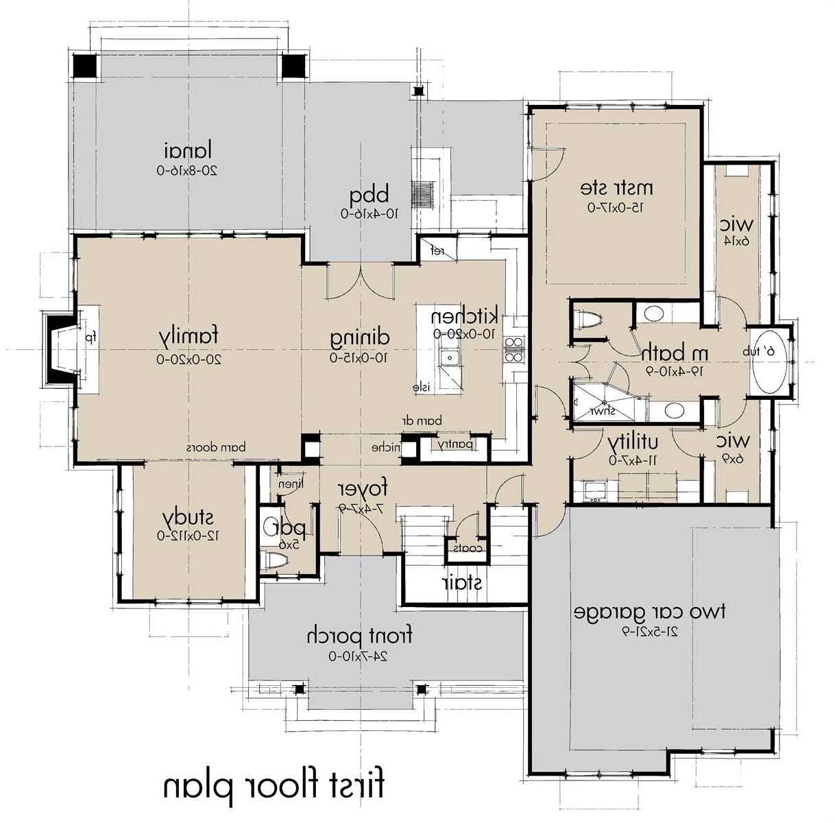 First Floor Plan image of Rolling Wood Hills House Plan