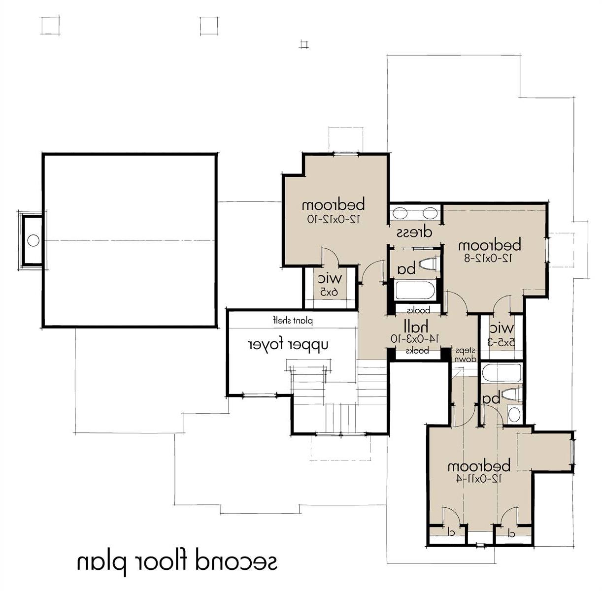 Second Floor Plan image of Rolling Wood Hills House Plan