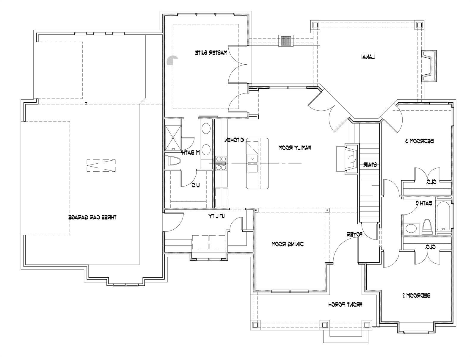 3-Car Option image of High Meadow Cabin House Plan