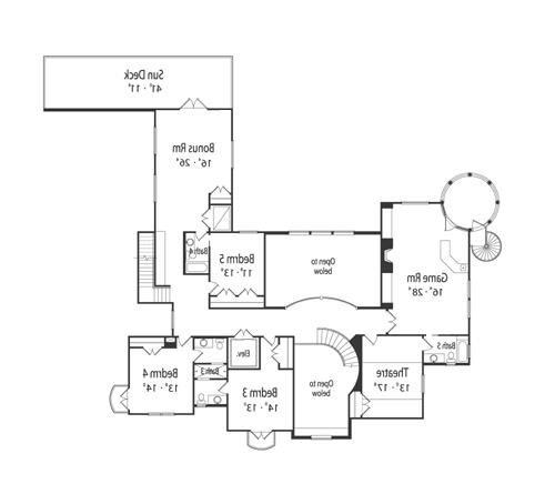 Second Floor Plan image of Plan 5054