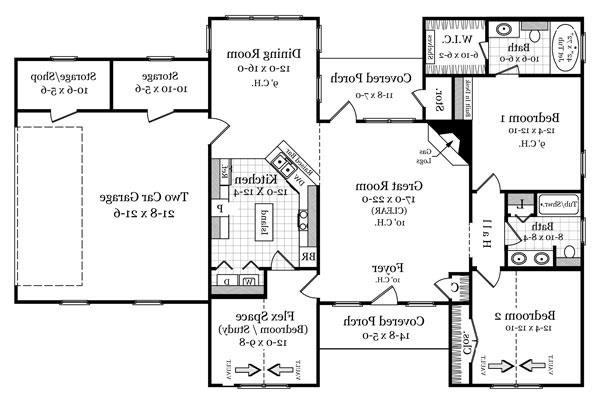 Floorplan image of The Bent Creek House Plan