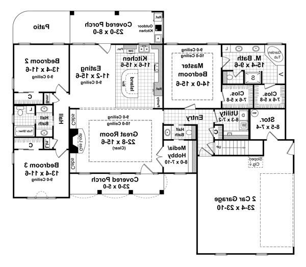 1st Level Floorplan image of The Forrest Wood House Plan