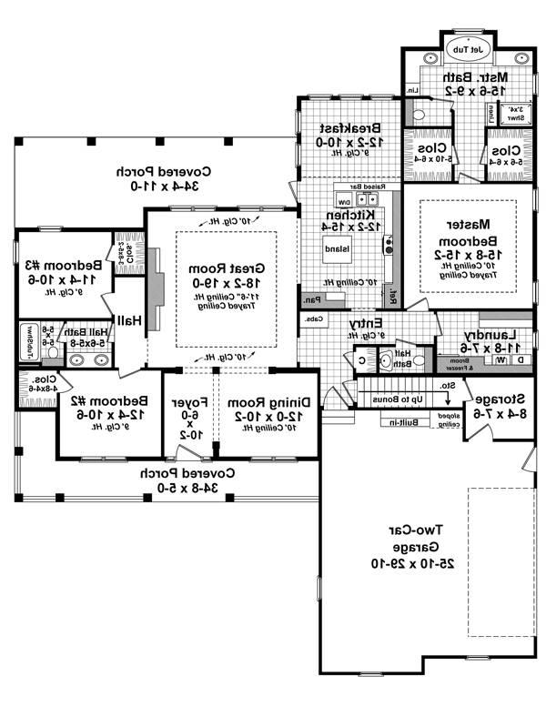 1st Level Floorplan image of The Shelton Road House Plan