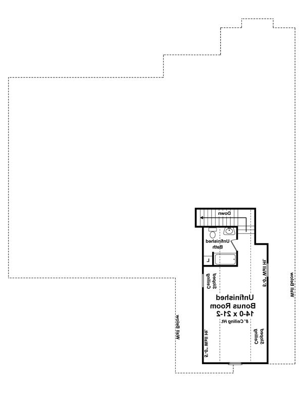 Bonus Room Floorplan image of The Shelton Road House Plan