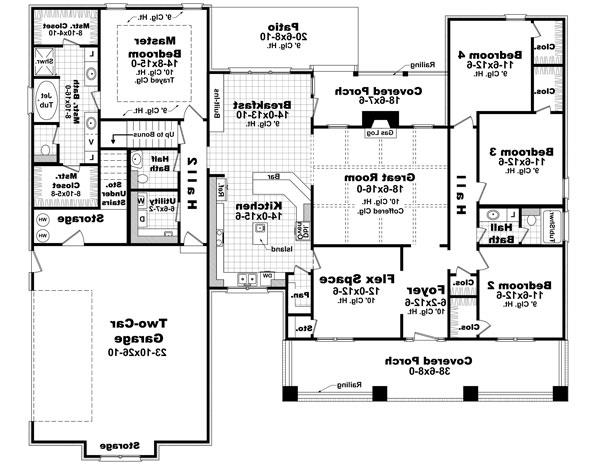 1st Level Floorplan image of The Morgan Ridge House Plan