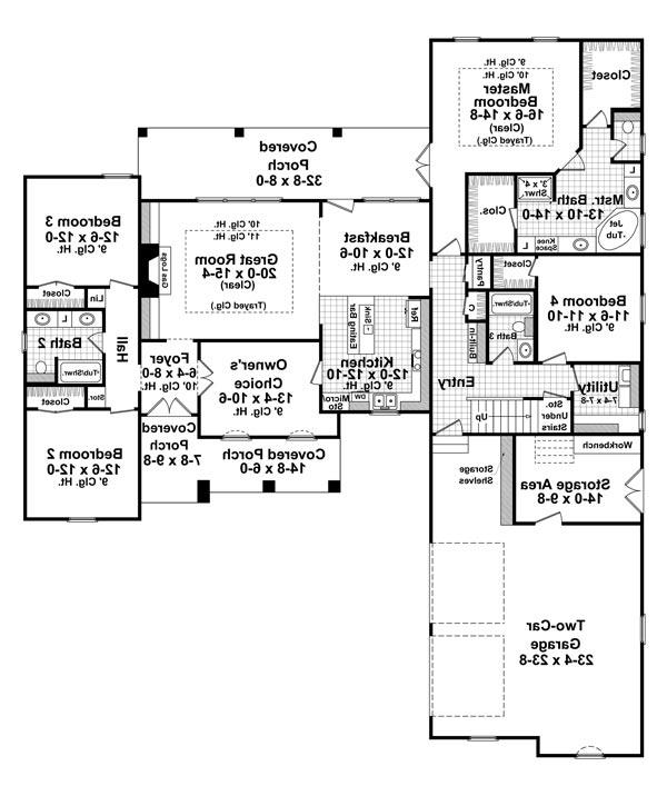 1st Level Floorplan image of Jacob's Landing House Plan