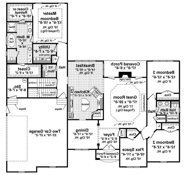 1st Level Floorplan image of The Easton Court House Plan