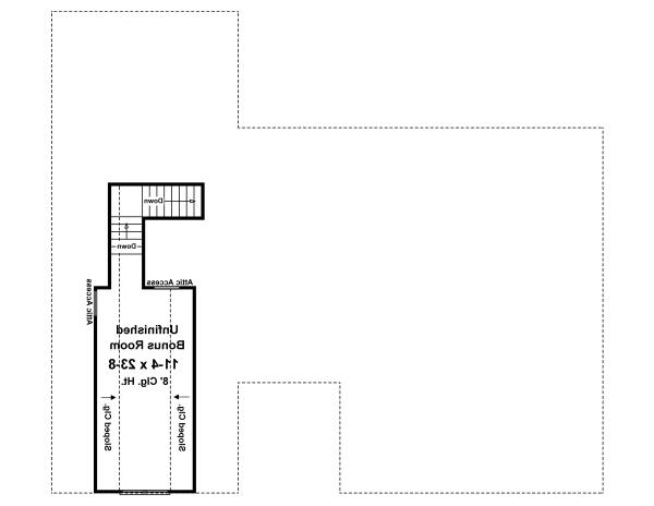 Bonus Room Floorplan image of The Oak Shadow House Plan