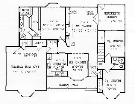 First Floor Plan image of CEDAR MILLS House Plan