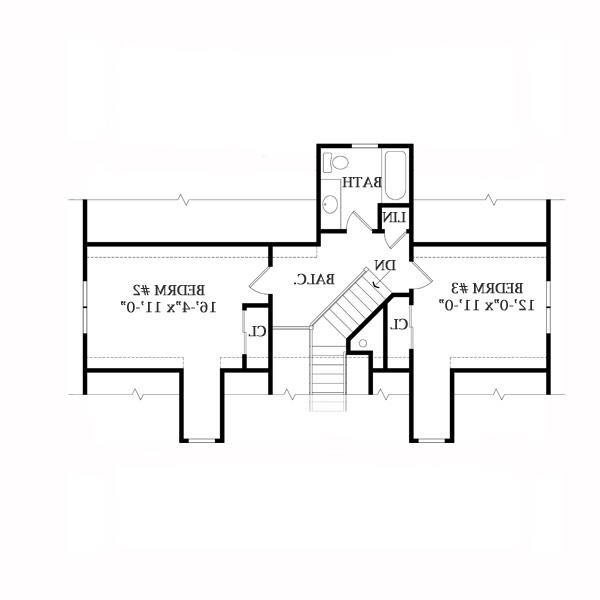 Second Floor Plan image of LAKEVIEW House Plan