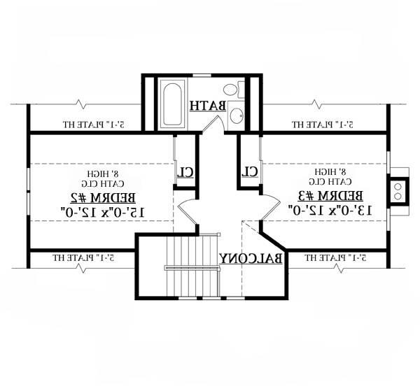 Second Floor Plan image of CRAFTSMAN COTTAGE House Plan