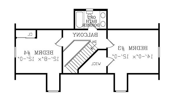 Second Floor Plan image of ASHEVILLE SMALL COTTAGE House Plan