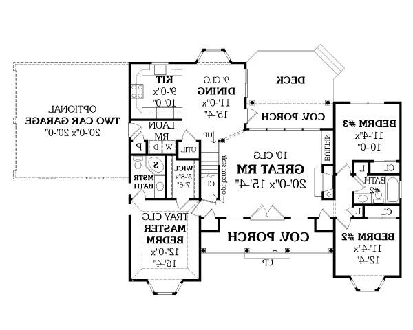 First Floor Plan image of Affordable Ranch House Plan