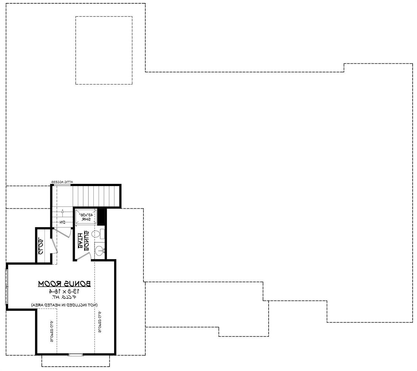 Optional Bonus Room Floor Plan image of Morning Trace House Plan