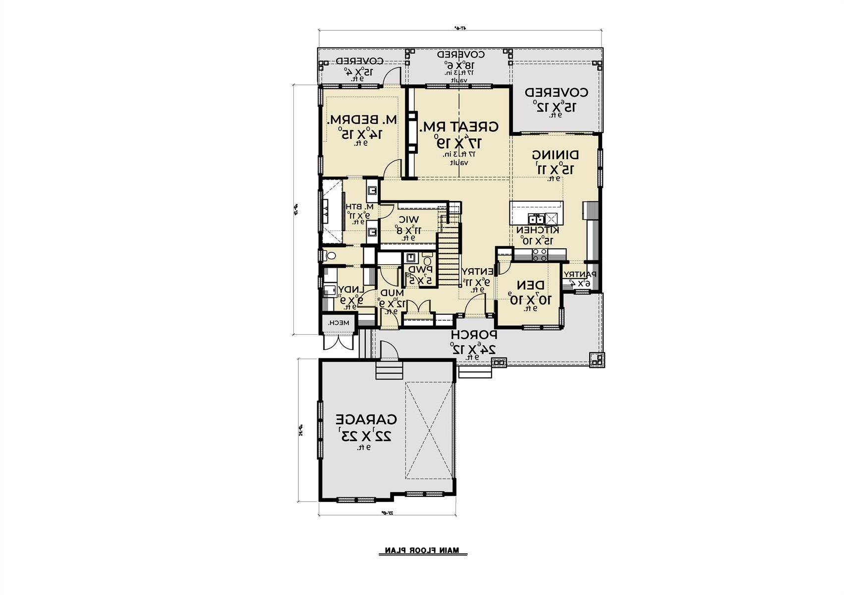 1st Floor image of Craftsman 392 House Plan