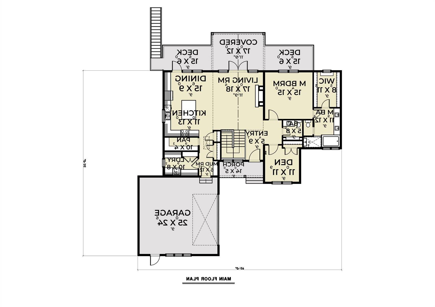1st Floor image of Craftsman 393 House Plan