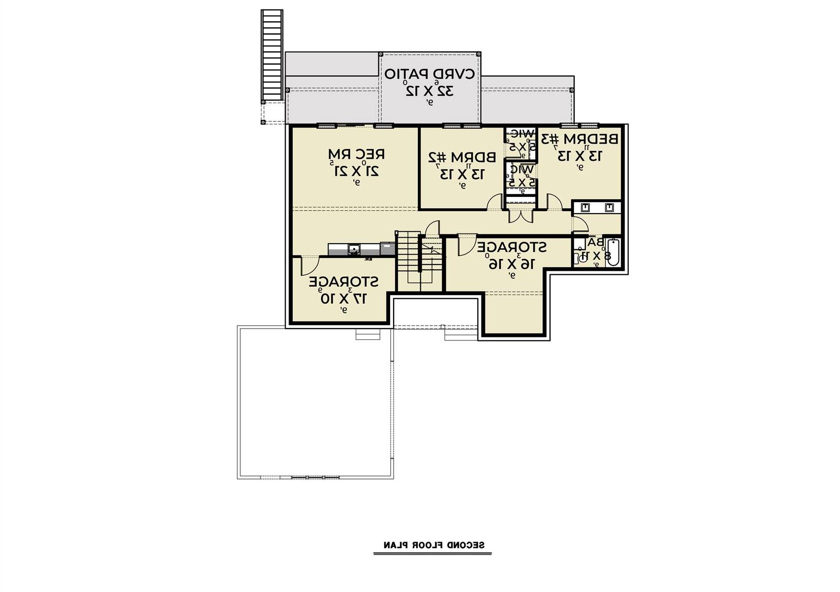 Basement Plan image of Craftsman 393 House Plan
