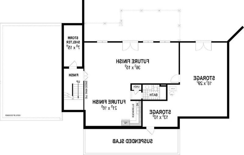Lower Level Plan image of Farmstead House Plan