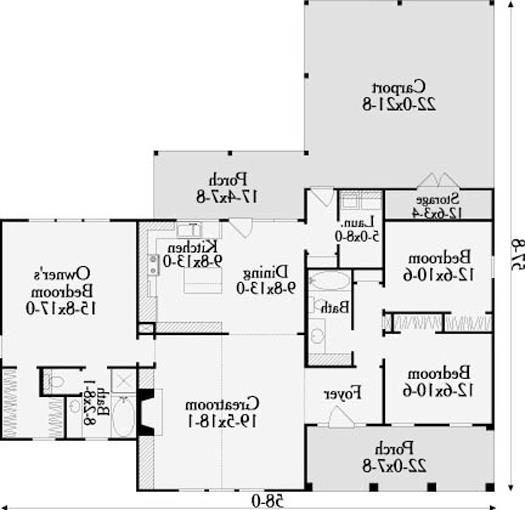 First Floor Plan image of The Laurens House Plan