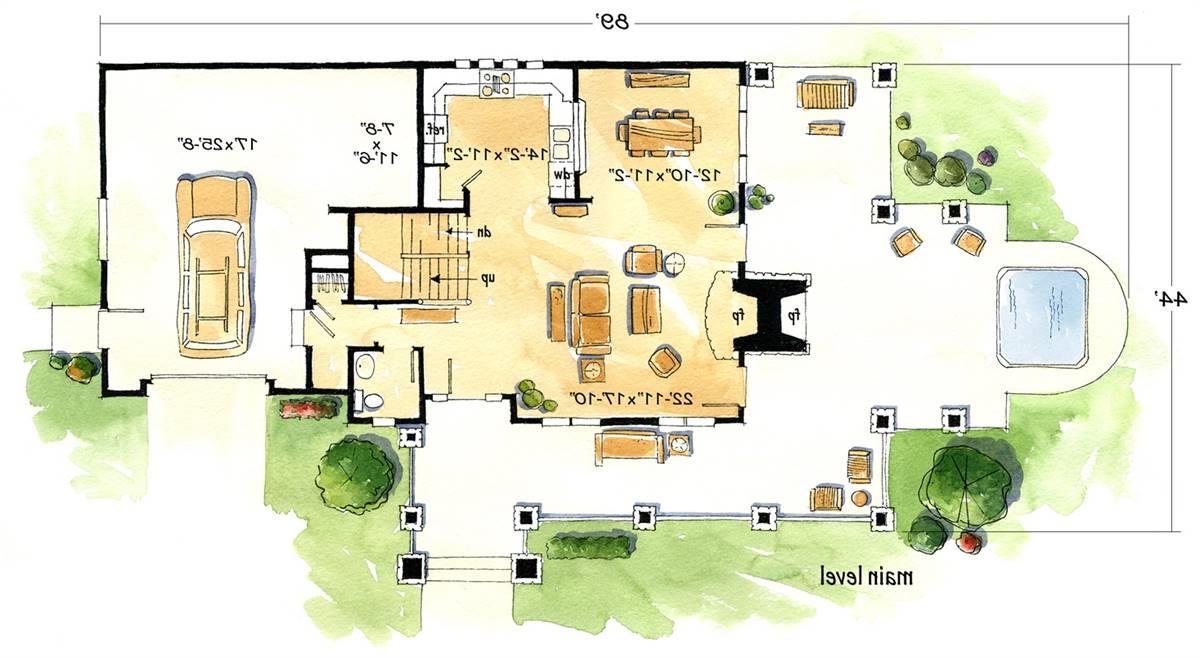 1st Floor Plan image of Rock Creek House Plan