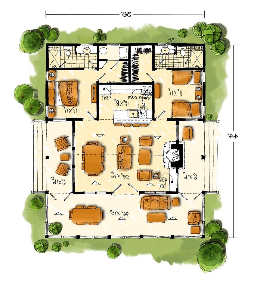 Floor Plan image of Bunkhouse House Plan