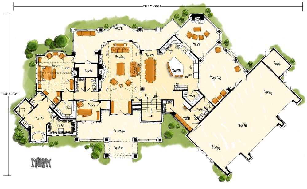 Main Level Floor Plan image of Spring Branch House Plan