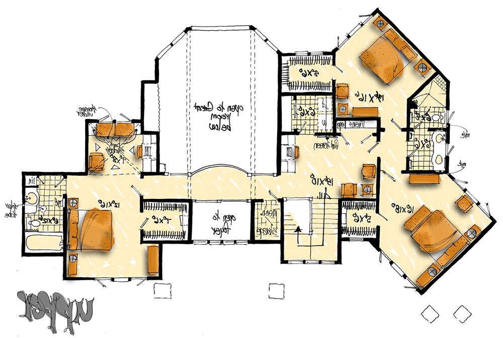 Upper Level Floor Plan image of Spring Branch House Plan