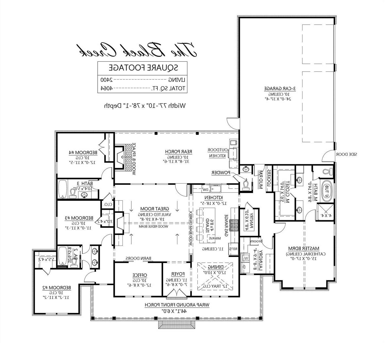 1st Floor Plan image of Black Creek House Plan