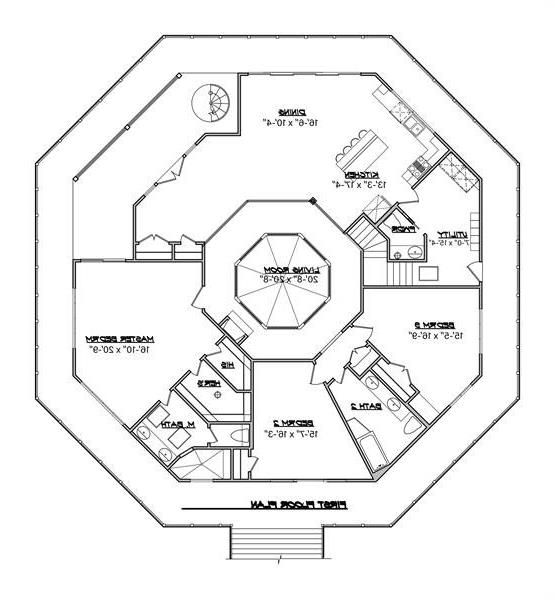 Main Floor Plan image of Octagon House Plan