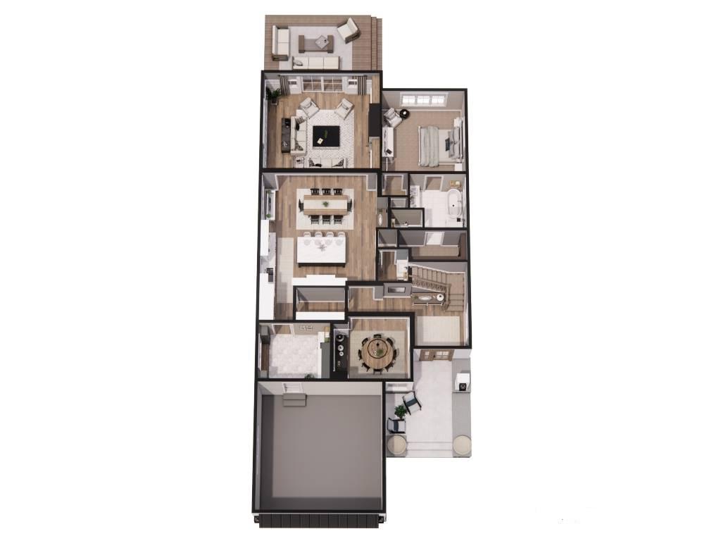 3D First Floor Plan image of Ellsworth House Plan